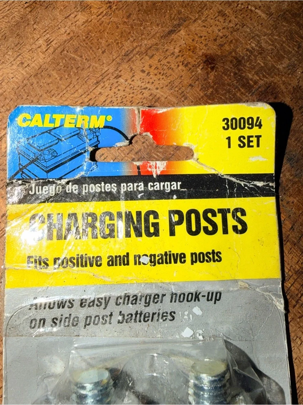 Calterm 30094 Side Terminal Battery Charging Posts Positive and Negative Set New